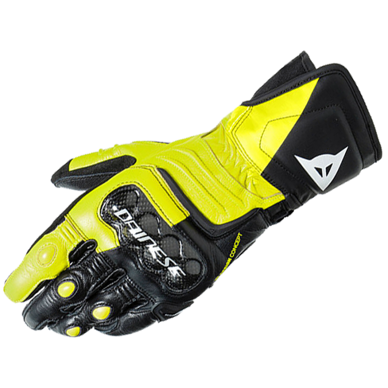 Перчатки кожаные Dainese Carbon 3 Long, Blk-fluo-yellow-white