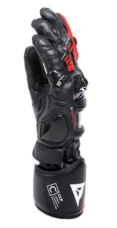 Перчатки DAINESE DRUID 4 LEATHER GLOVES BLACK/LAVA-RED/WHITE M