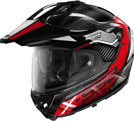 Кроссовый шлем Nolan X-552 ULTRA CARBON (2024) Dinamo N-Com 022 Carbon Red/White/Glossy Black S